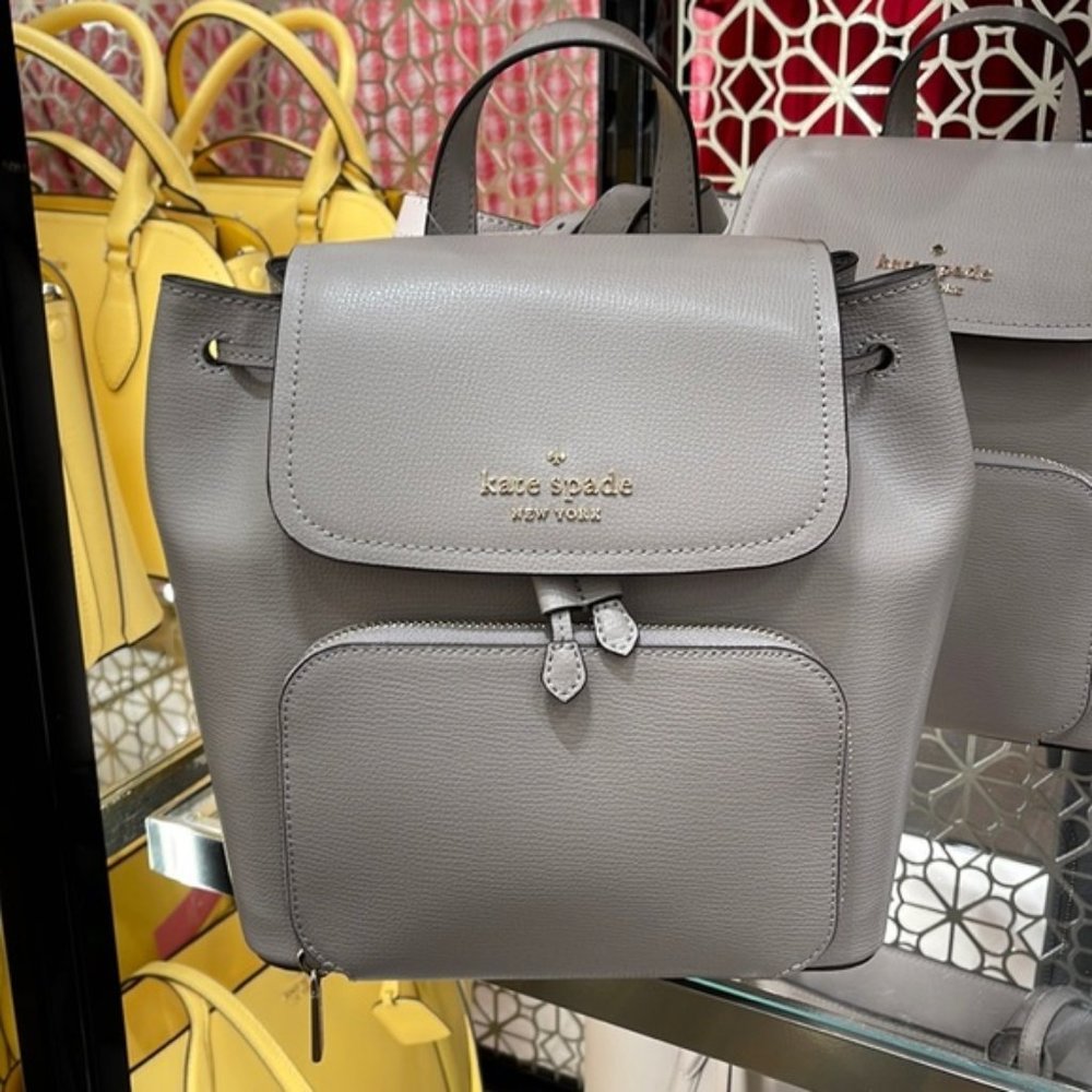 Kate Spade Darcy Flap Backpack Warm Taupe - Picture 2 of 16